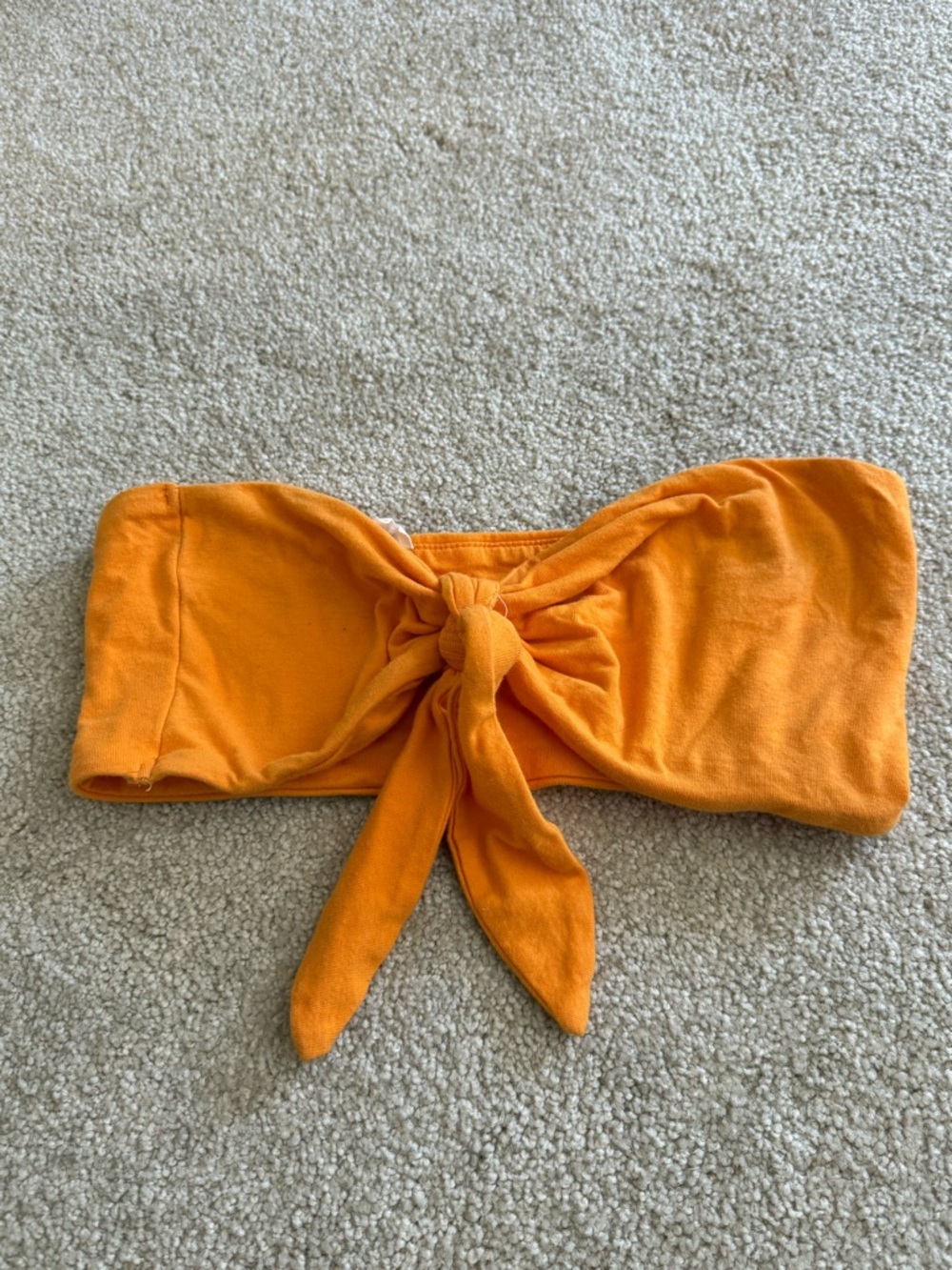 Garage Orange Strapless Tie-Front Bandeau